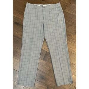 Callaway Performance Golf Pants Gray Windowpane Plaid Men's 38X32 Straight Leg